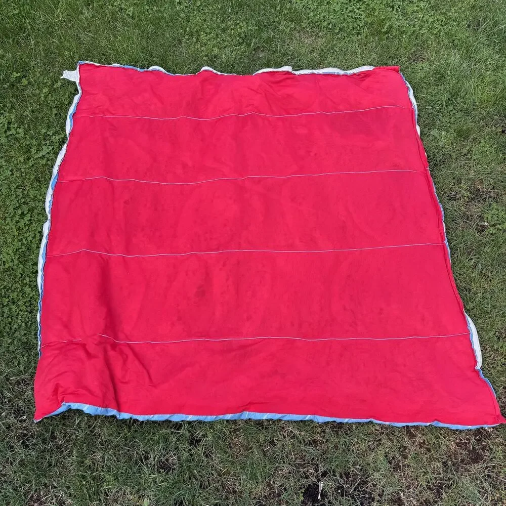 Vintage 1988 Nintendo Super Mario Bros Kids Blanket Blue Red Peach Bowser Toad